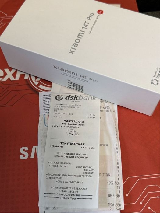 КАТО НОВ 512GB Xiaomi 14T Pro 5G Гаранция Техномаркет 2027 г. Black