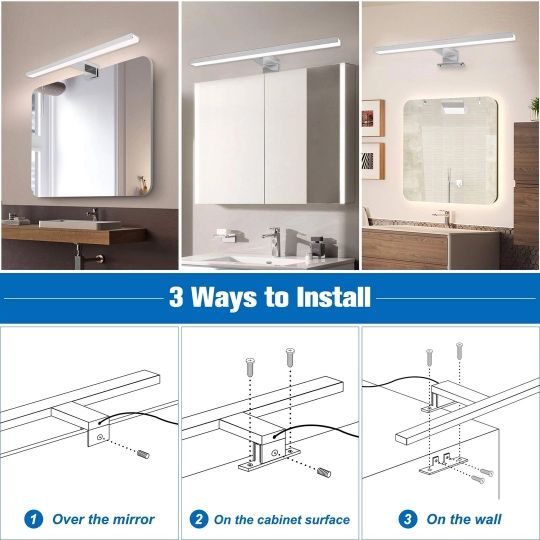 Lampă LED baie, alb/crom