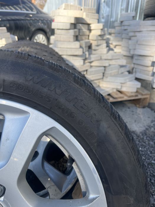 Jante aliaj audi 5x112 + cauciucuri iarna 205 55 16