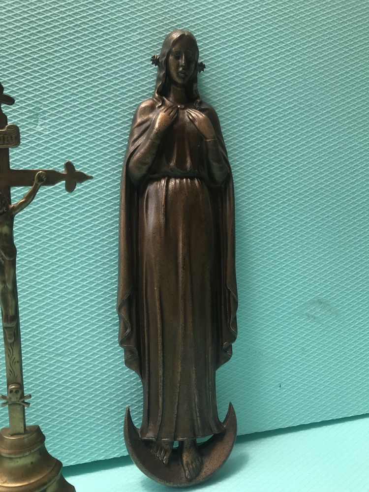 Statuieta si Crucifixe din alama si bronz