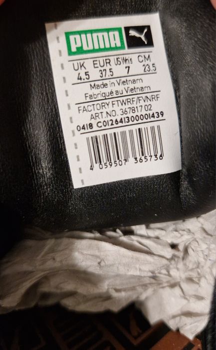 Adidasi PUMA, marime 37.5, piele naturala