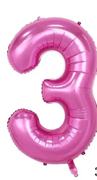 Балон номер 3 розов