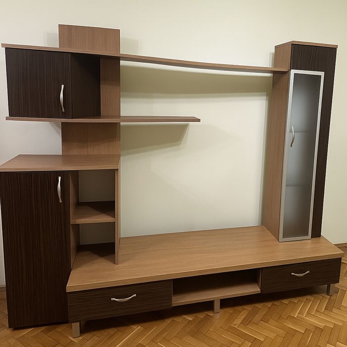 Холна секция в цвят венге и дъб за телевизор до 43"