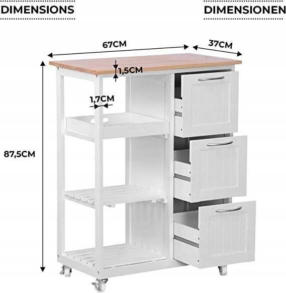 Кухненска количка на колелца рециклиран продукт преоценен!!!