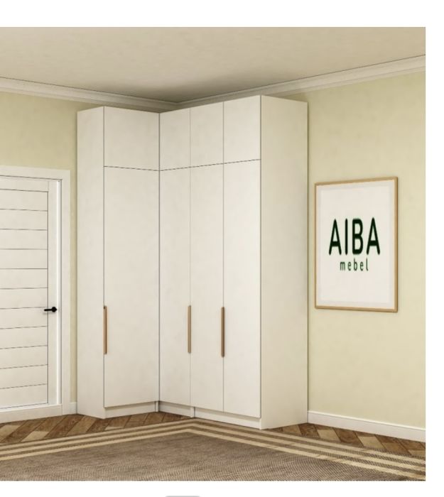 Шкаф угловой Мелва П, 145x220х50 см, белый