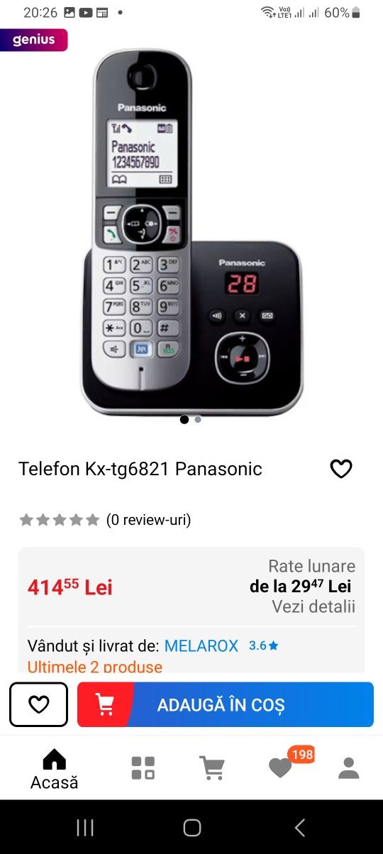 Telefon fix fara fir Panasonic original Made in Malaysia
