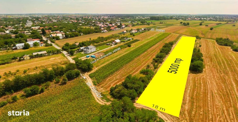 Teren intravilan construibil Bolintin Deal 5000 mp – dublă deschidere