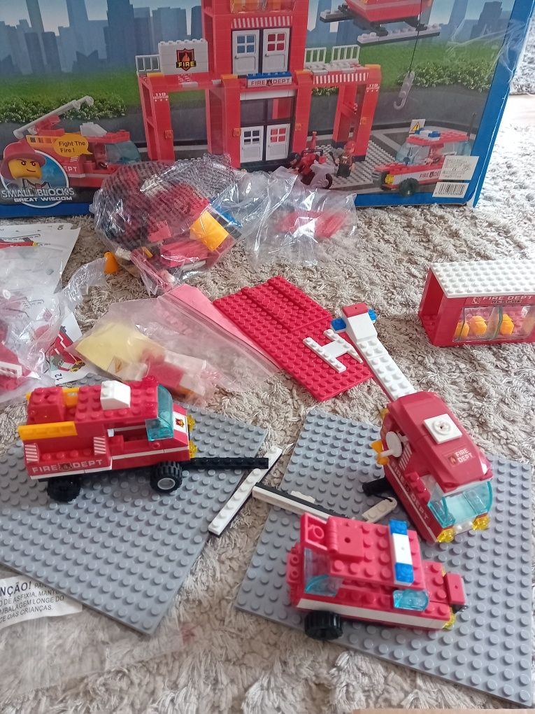 lego city 491 piese sediu de pompieri masina interventii incendiu