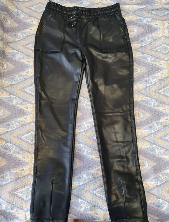 Женские турецкие брюки, кожа с утеплителем