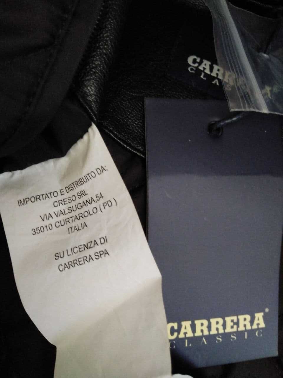 -30% Мужская кожаная куртка бомбер Carrera Италия от M до 3XL