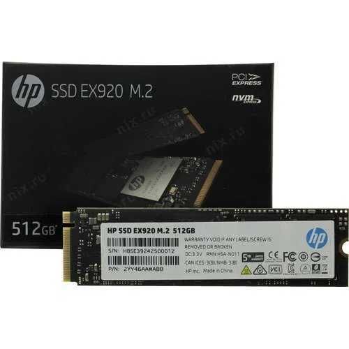 SSD HP EX920, 512GB, PCIe Gen3 x4 NVMe M.2 2280 nou in blister sigilat