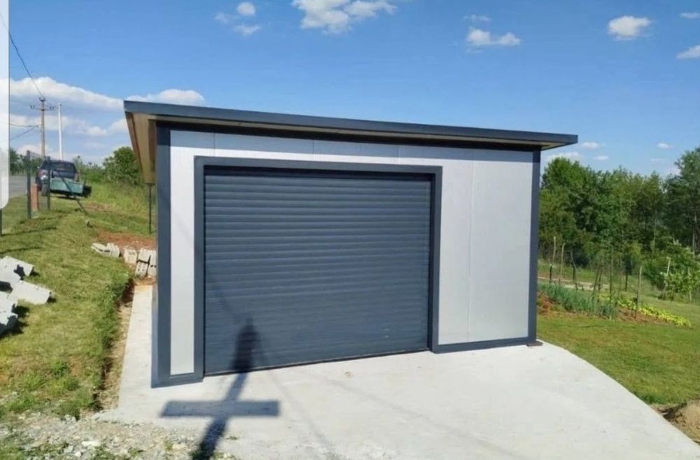 Garaje auto din structura metalica si panou sandwich termoizolant, dim