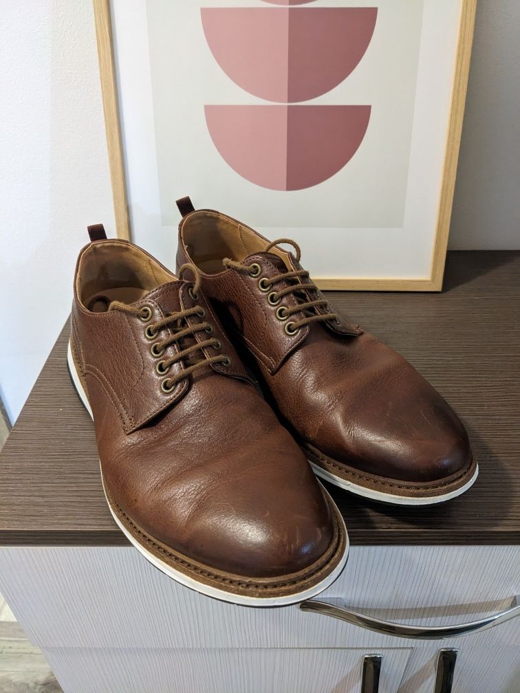 Pantofi piele maro Clarks, marime 44