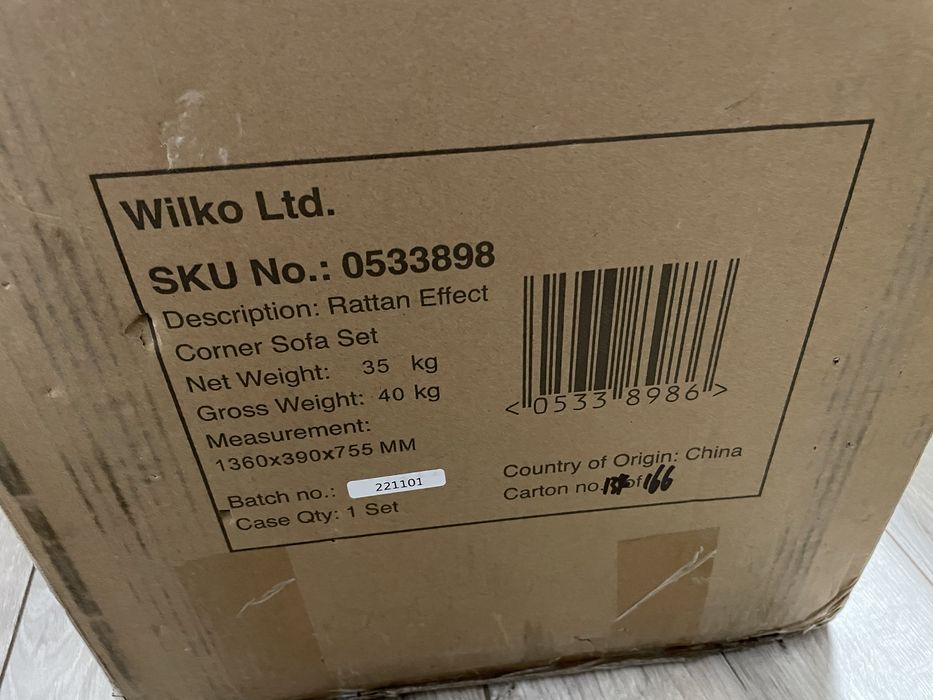 Coltar Wilko din Rattan in form de L Nou Sigilat