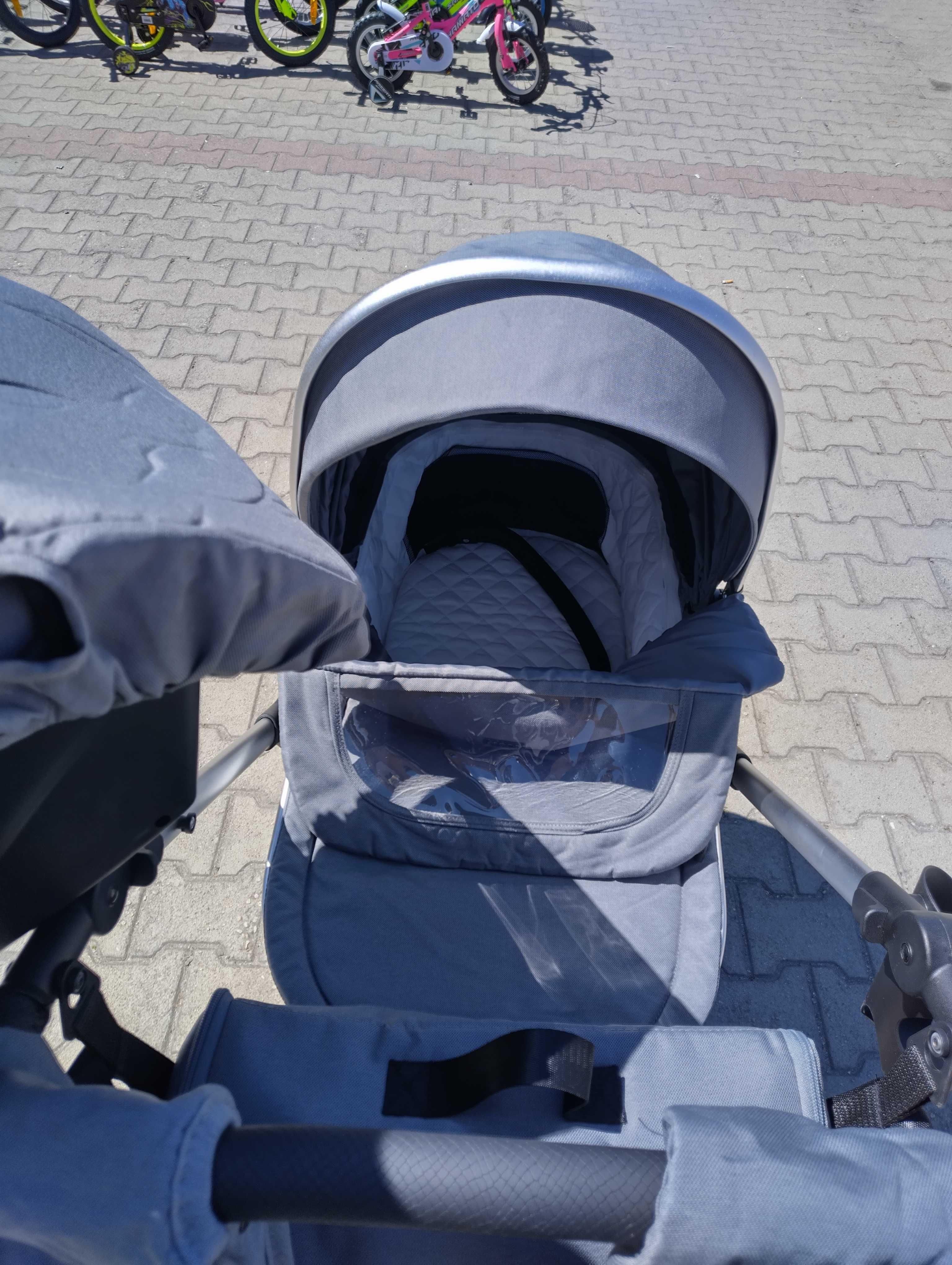 MONI Комбинирана детска количка 2 в 1 ALINA сив