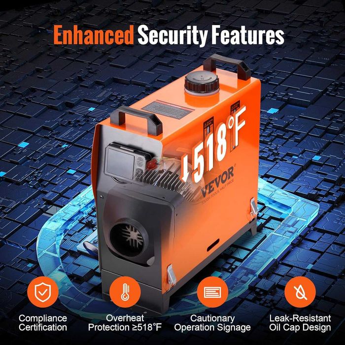 Incalzitor Soba Vertical Diesel VEVOR 8KW -Sirocou 12/24/220V(NOU)