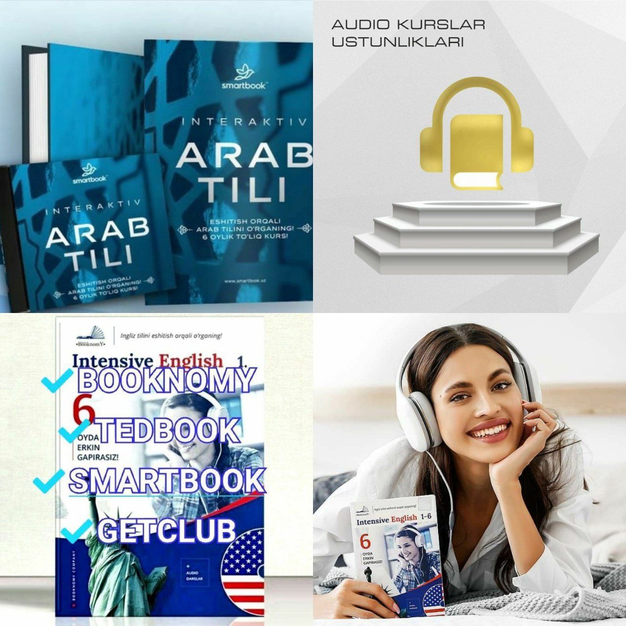 Tedbook booknomy getclub smartbook ingliz rus koreys arab intensiv til