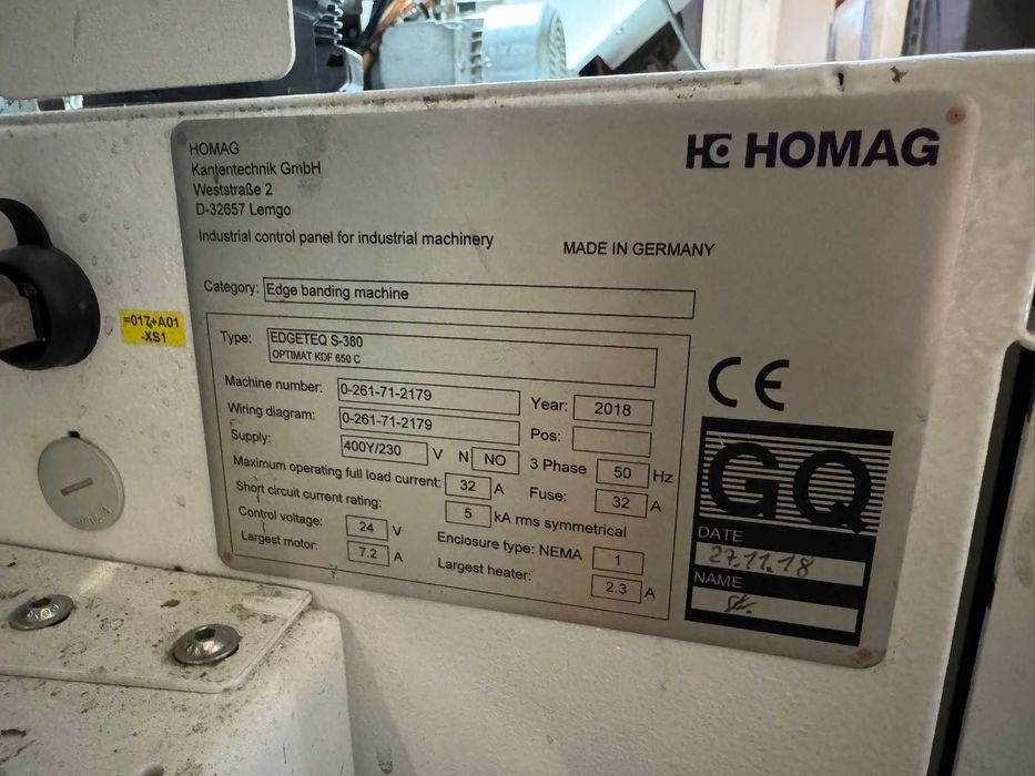 Masina aplicat cant Homag S380