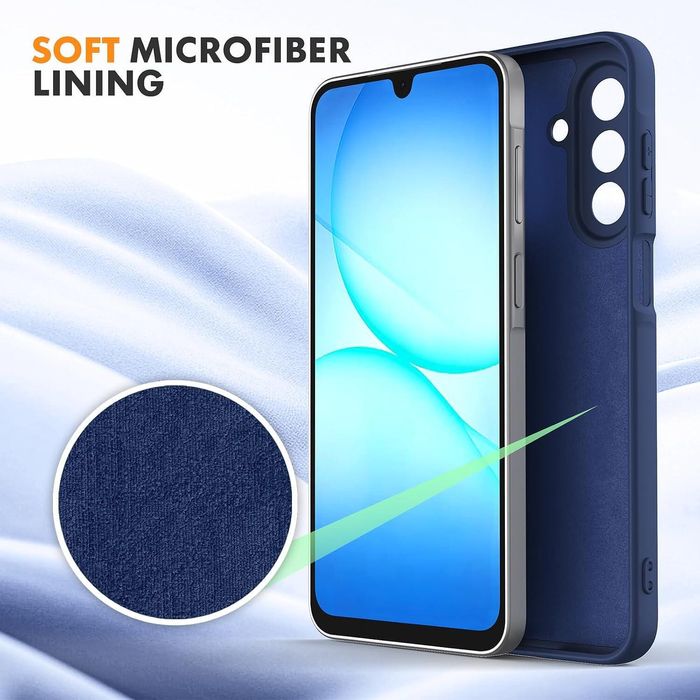 Матов силиконов кейс за samsung galaxy a17 - тъмно син