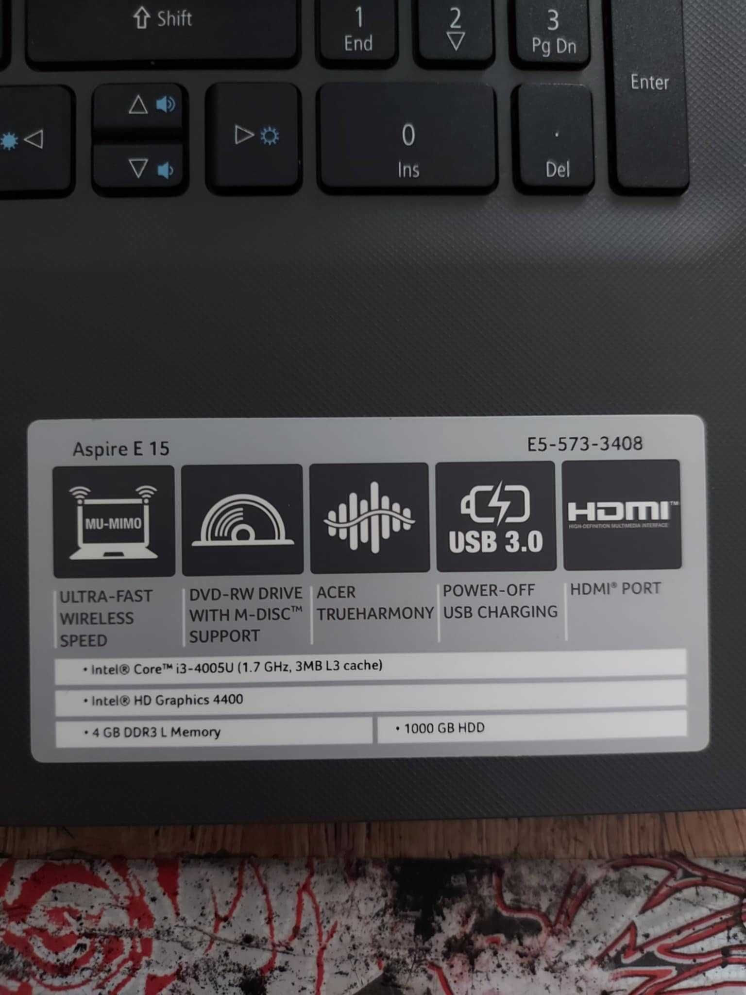 Лаптоп Втора употреба Acer Aspire E5-573-4308