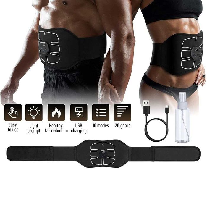Centura de electrostimulare musculara EMS abdomen reincarcabila USB