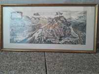 Harta artizanala tiparitura veche Austria Graz gravura 1634