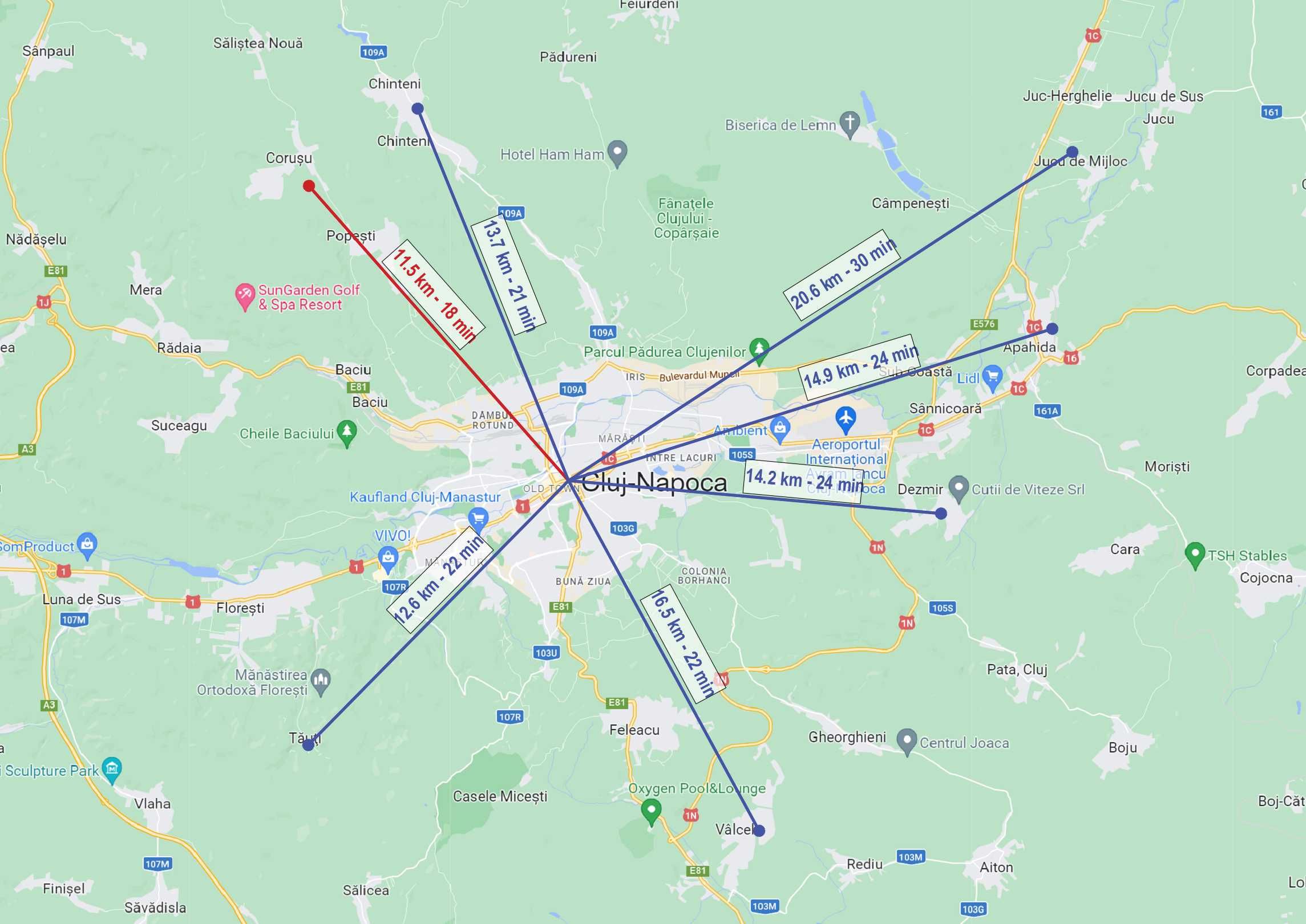 Dezvoltator, vand casa în Corusu la 8km de Cluj | toate utilitatile