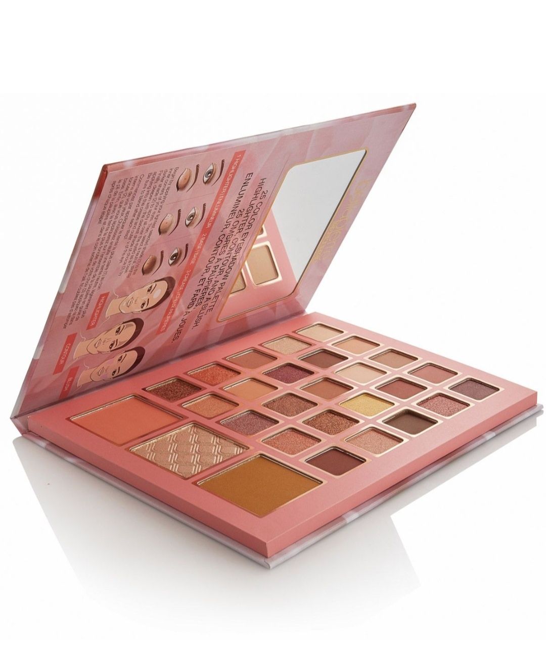 Палитра Bellapierre cosmetics за лице с 25 нюанса сенки за очи, руж ,