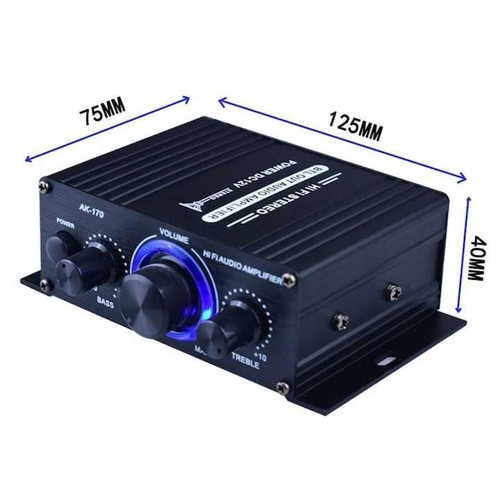 Amplificator audio,de putere,portabil,20Wx2,pentru masina si acasa,nou