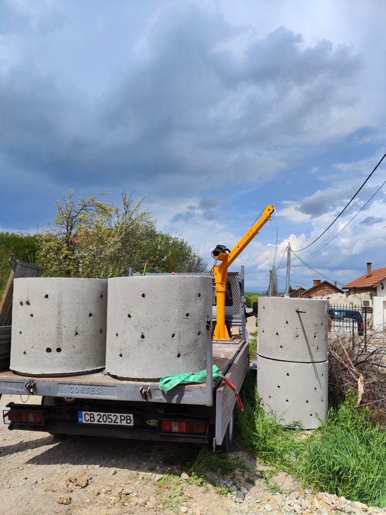 Услуги с мини багер (1.6t.) и самосвал (3.5т). с малък кран.