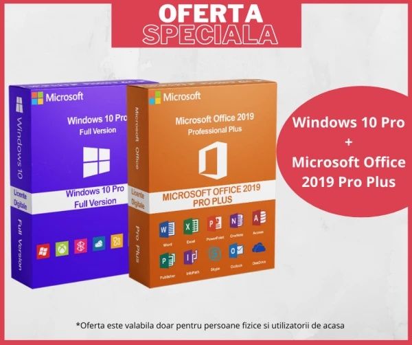 Pachet Licenta Windows 10/11 Pro + Office 2019 Pro plus