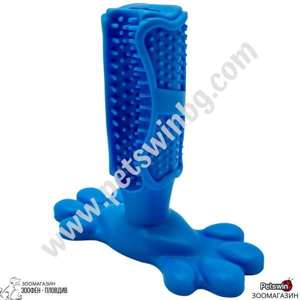 Играчка за Куче - Четка за Зъби - 15.6см/5см/15.5см - Синя разцветка