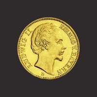 Moneda aur 20 marci germane 21,6k, Ludwig II(10050-1, 10051-1) TVA 0%