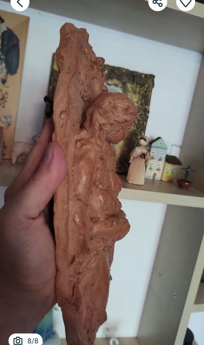 ceramică,, Fecioara cu pruncul " handmade