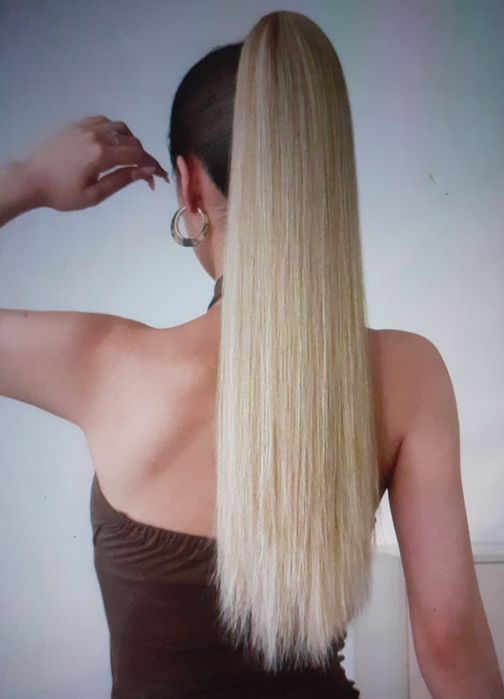 Coada Par Dama Matase Mata Blond 26 Inch Nou