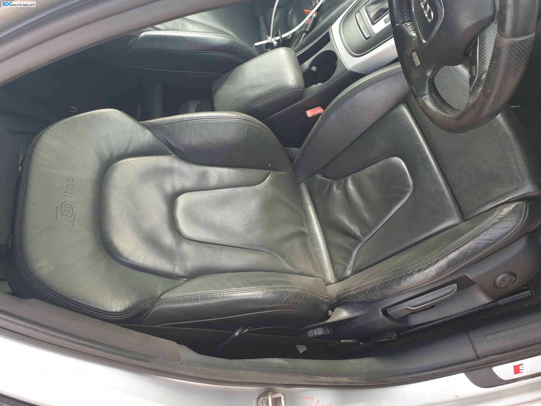 Interior Piele Neagra Fara Incalzire Scaune Fata Stanga Dreapta si Bancheta Spate Sezut cu Spatar Audi A4 B8 Berlina Sedan 2008 - 2015 [K2315]
