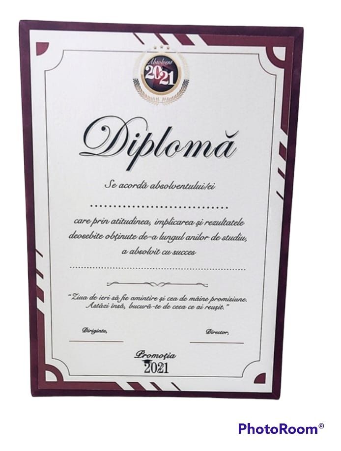 Diploma absolvire pe suport de catifea