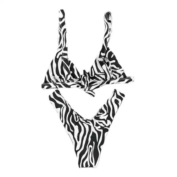 Costum de baie C116 Brazilian Alb animal Print leopard Zebra Push Up