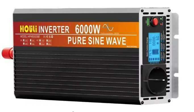 Invertor Houli 12V 6000W Sinus pur cu telecomanda si priza USB