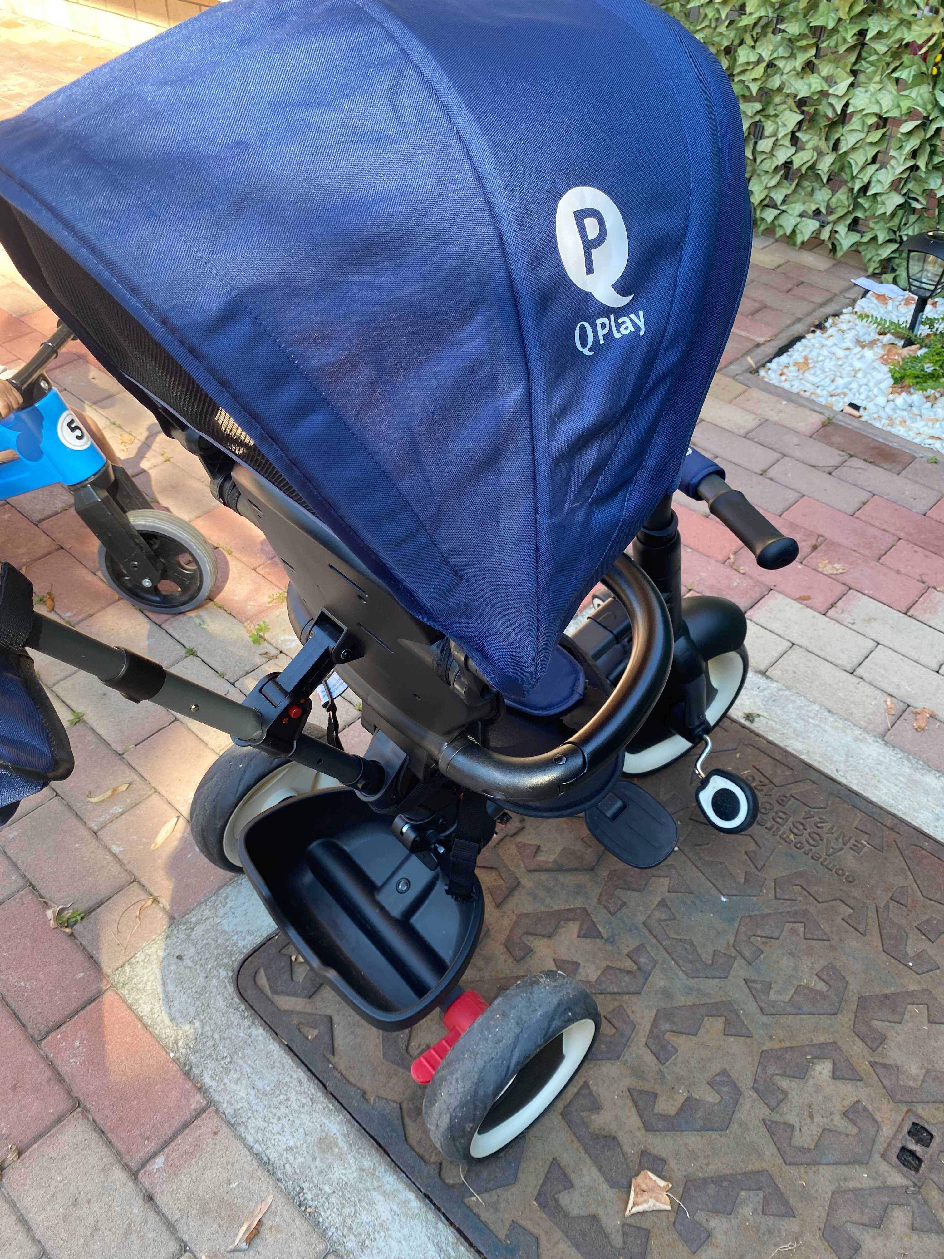 Tricicleta pliabila pentru copii Rito Plus, +12 luni, Albastru, Qplay