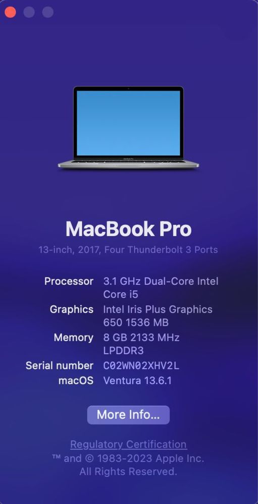 MacBook Pro i5 20017