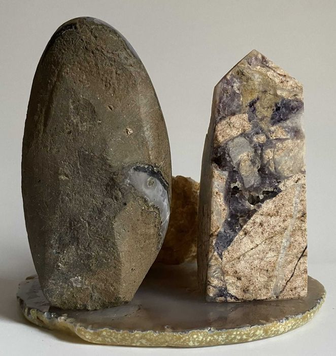 Decor Cristale - Ametist&Fluorit Galben&Cuart Alb - Set Cristale