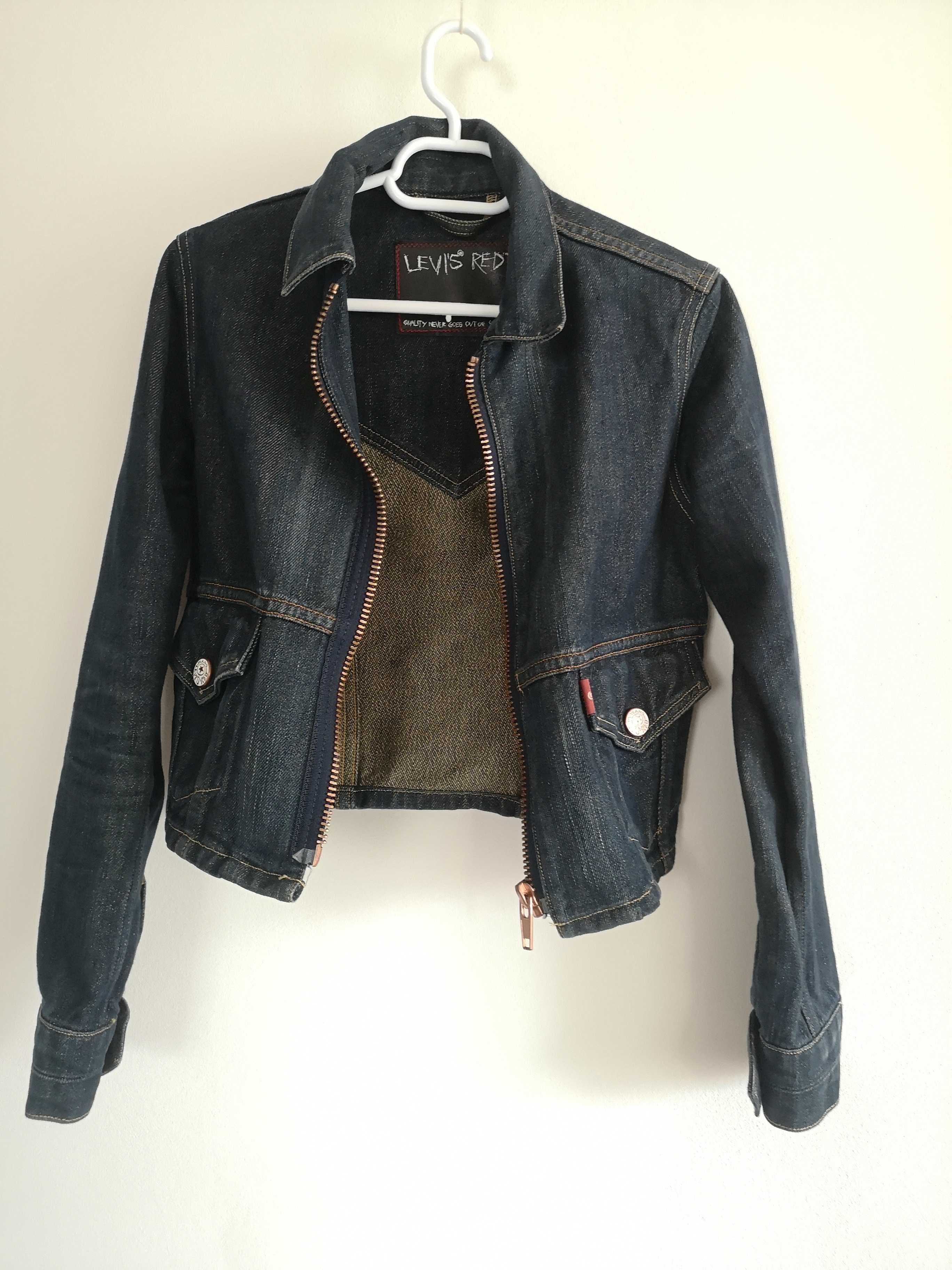 geaca jacheta blugi Levi´s Red Levis biker jacket fermoar