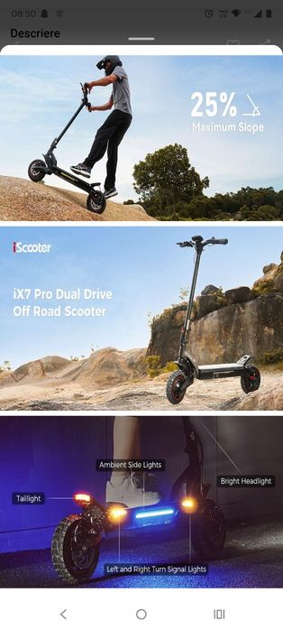Oferta! Trotineta cu 2 motoare off road 60 km/h noua in cutie.