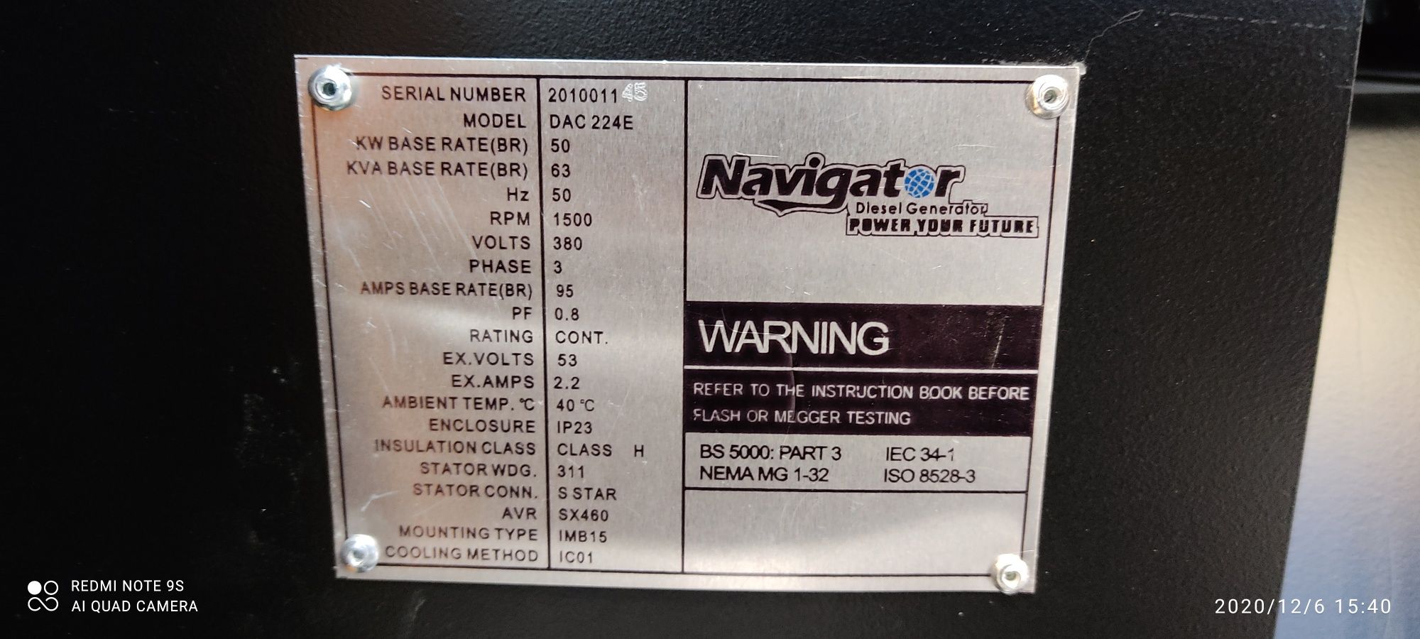 Dizel Generator Covax Navigator Brend 50 kw
