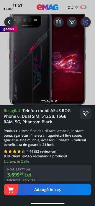 Asus Rog 6 Phantom Black