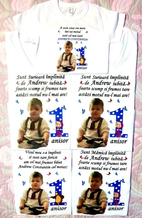 Tricouri personalizate pentru aniversare /băiețel