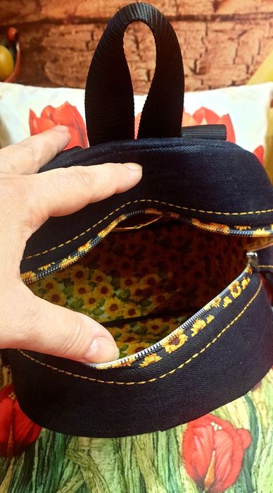 Дамска раница и чанта от дънков плат