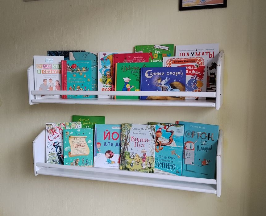 Полка для книг из дерева 2 штуки