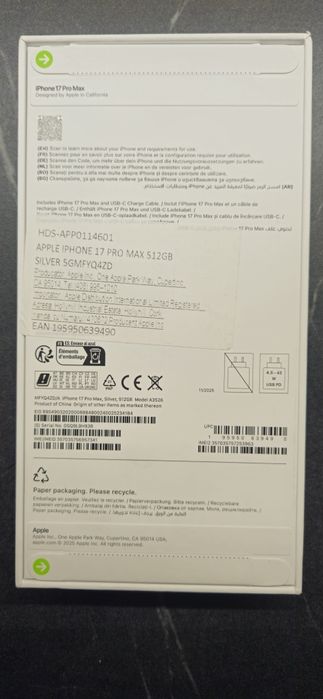 Iphone 17 pro max 512 gb nou sigilat